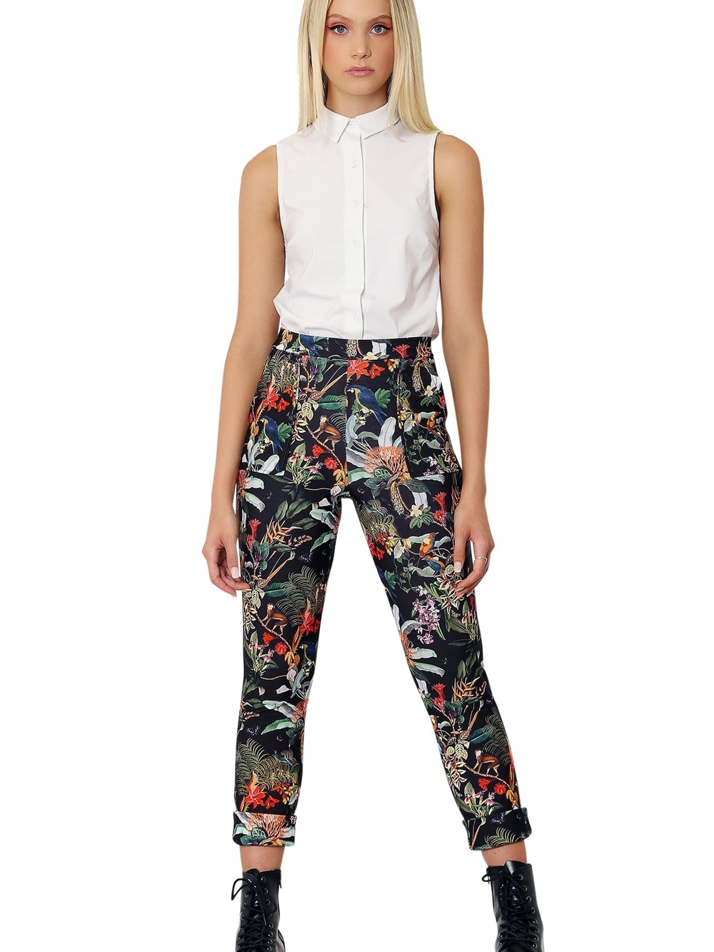 Into The Wild BlackCuffed Pants